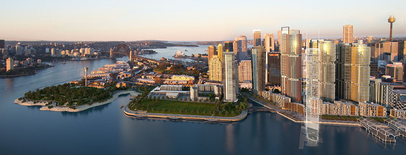 Aerial view of Barangaroo Sydney