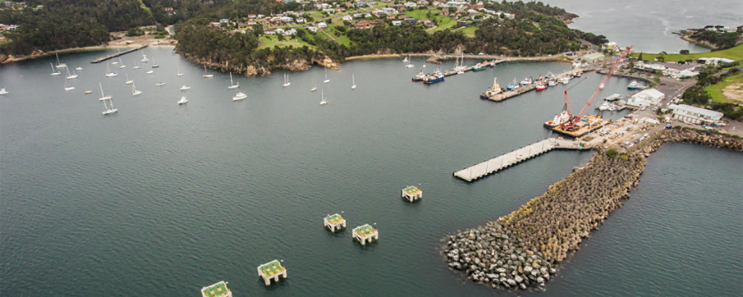 Aerial view of Eden Wharf terminal